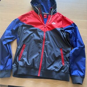 Nike Men's Vibrant Red and Blue Windbreaker